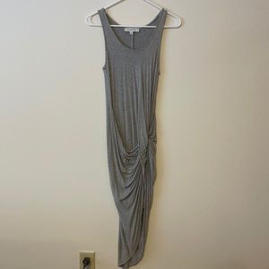 Grey bodycon dress with slit